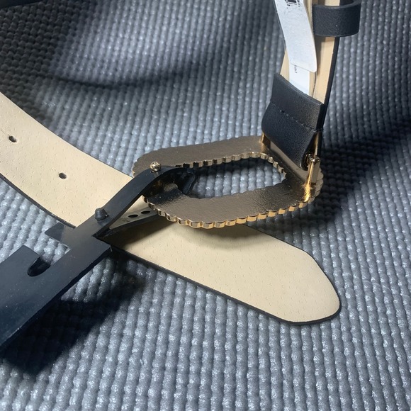 INC International Concepts Womens Belt Large Black Gold Embellished Buckle Bling - Picture 5 of 9